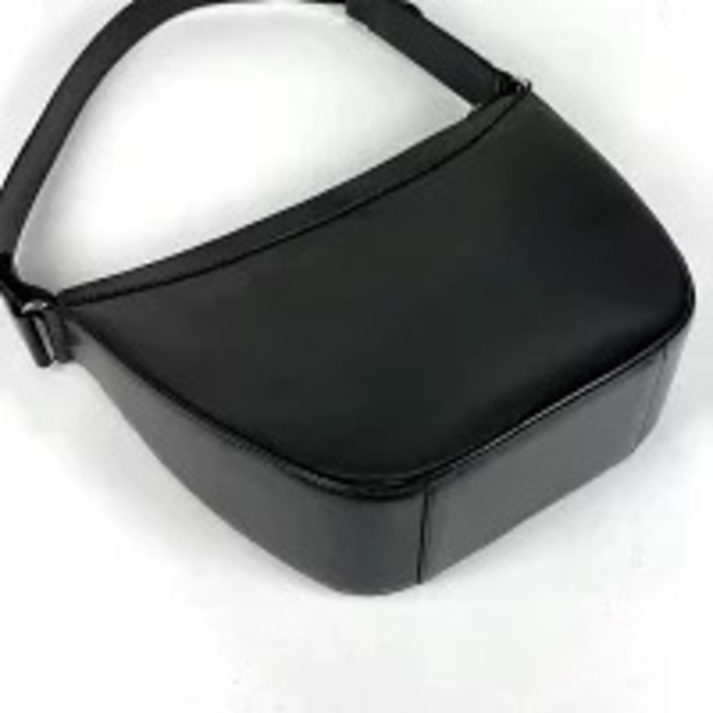 Burberry check Hobo shoulder black bag leather